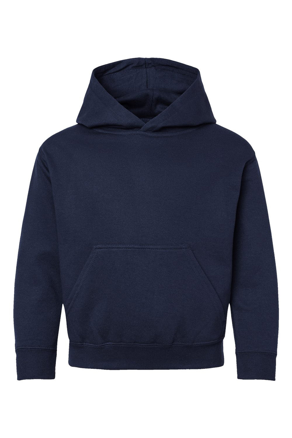 LAT 2296 Youth Fleece Hooded Sweatshirt Hoodie Navy Blue Flat Front