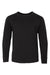 LAT 6201 Youth Fine Jersey Long Sleeve Crewneck T-Shirt Black Flat Front