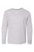 LAT 6201 Youth Fine Jersey Long Sleeve Crewneck T-Shirt Heather Grey Flat Front