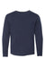 LAT 6201 Youth Fine Jersey Long Sleeve Crewneck T-Shirt Navy Blue Flat Front