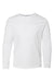 LAT 6201 Youth Fine Jersey Long Sleeve Crewneck T-Shirt White Flat Front