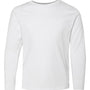 LAT Youth Fine Jersey Long Sleeve Crewneck T-Shirt - White