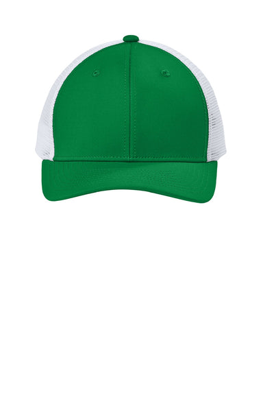 Sport-Tek Hats STC46 Mens Club Adjustable Trucker Hat True Kelly Green/White Flat Front