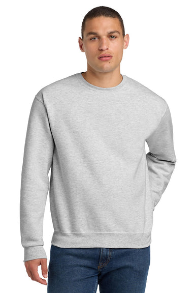 Jerzees 4662M/4662MR Mens Super Sweats NuBlend Pill Resistant Fleece Crewneck Sweatshirt Ash Grey Model Front