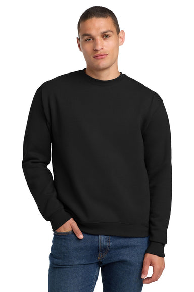 Jerzees 4662M/4662MR Mens Super Sweats NuBlend Pill Resistant Fleece Crewneck Sweatshirt Black Model Front