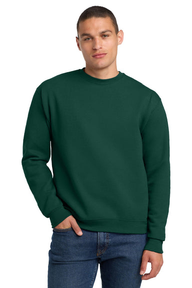Jerzees 4662M/4662MR Mens Super Sweats NuBlend Pill Resistant Fleece Crewneck Sweatshirt Forest Green Model Front