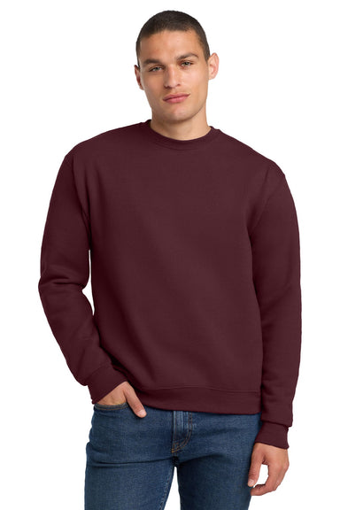 Jerzees 4662M/4662MR Mens Super Sweats NuBlend Pill Resistant Fleece Crewneck Sweatshirt Maroon Model Front