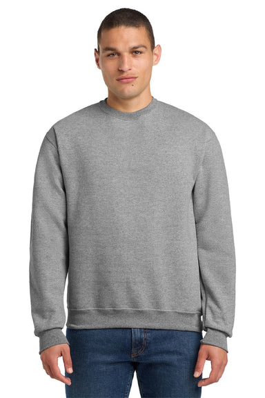 Jerzees 4662M/4662MR Mens Super Sweats NuBlend Pill Resistant Fleece Crewneck Sweatshirt Oxford Grey Model Front