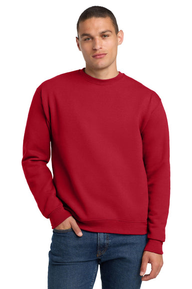 Jerzees 4662M/4662MR Mens Super Sweats NuBlend Pill Resistant Fleece Crewneck Sweatshirt True Red Model Front