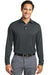 Nike 466364/604940 Mens Stretch Tech Dri-Fit Moisture Wicking Long Sleeve Polo Shirt Anthracite Grey Model Front