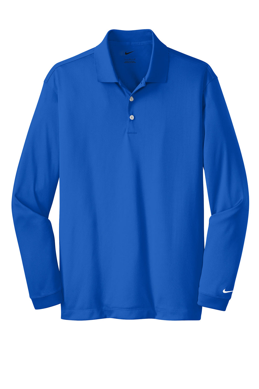 Nike 466364/604940 Mens Stretch Tech Dri-Fit Moisture Wicking Long Sleeve Polo Shirt Sapphire Blue Flat Front