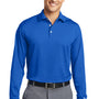 Nike Mens Stretch Tech Dri-Fit Moisture Wicking Long Sleeve Polo Shirt - Sapphire Blue