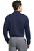 Nike 466364/604940 Mens Stretch Tech Dri-Fit Moisture Wicking Long Sleeve Polo Shirt Midnight Navy Blue Model Back