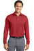 Nike 466364/604940 Mens Stretch Tech Dri-Fit Moisture Wicking Long Sleeve Polo Shirt Varsity Red Model Front