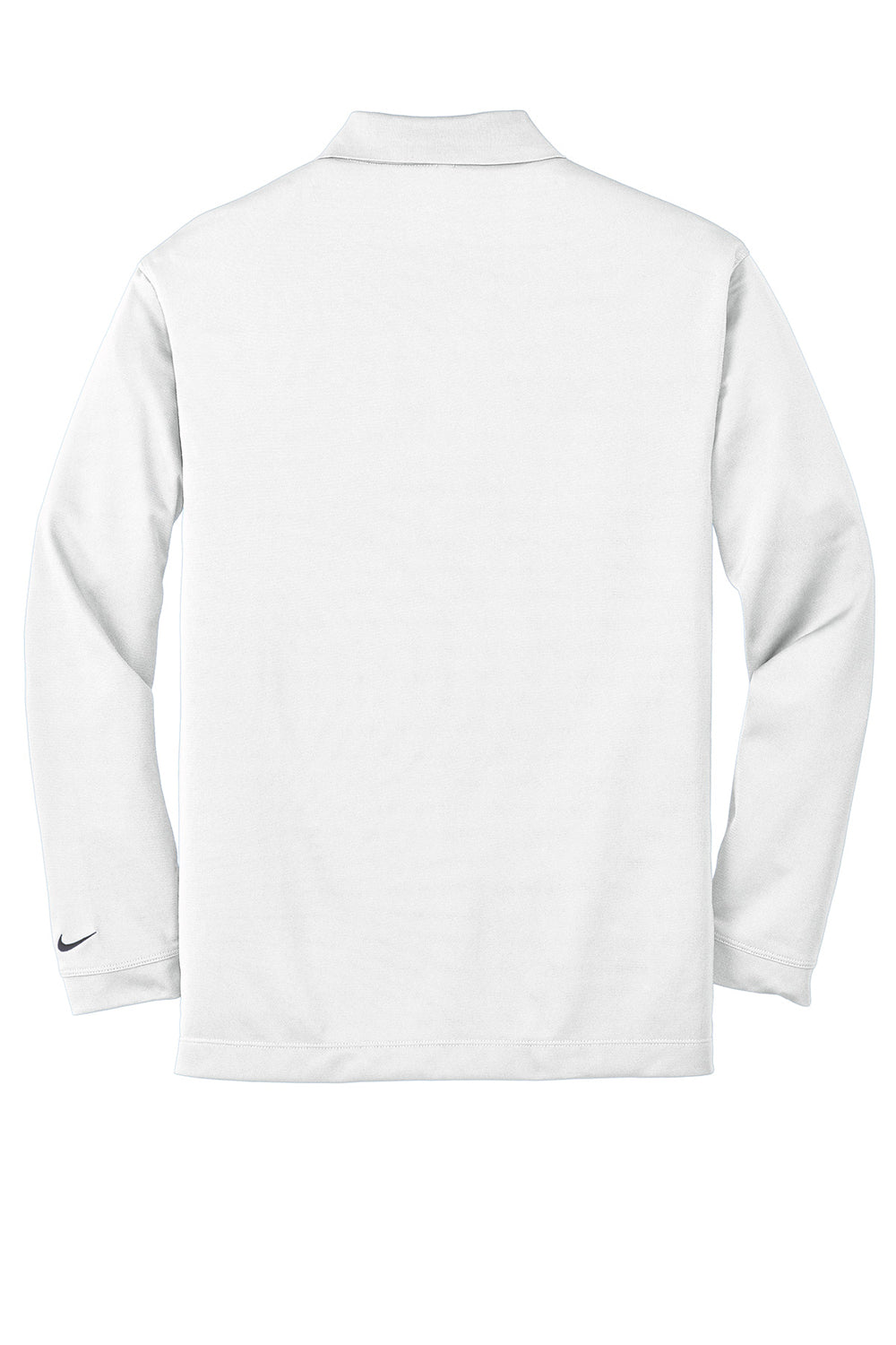 Nike 466364/604940 Mens Stretch Tech Dri-Fit Moisture Wicking Long Sleeve Polo Shirt White Flat Back