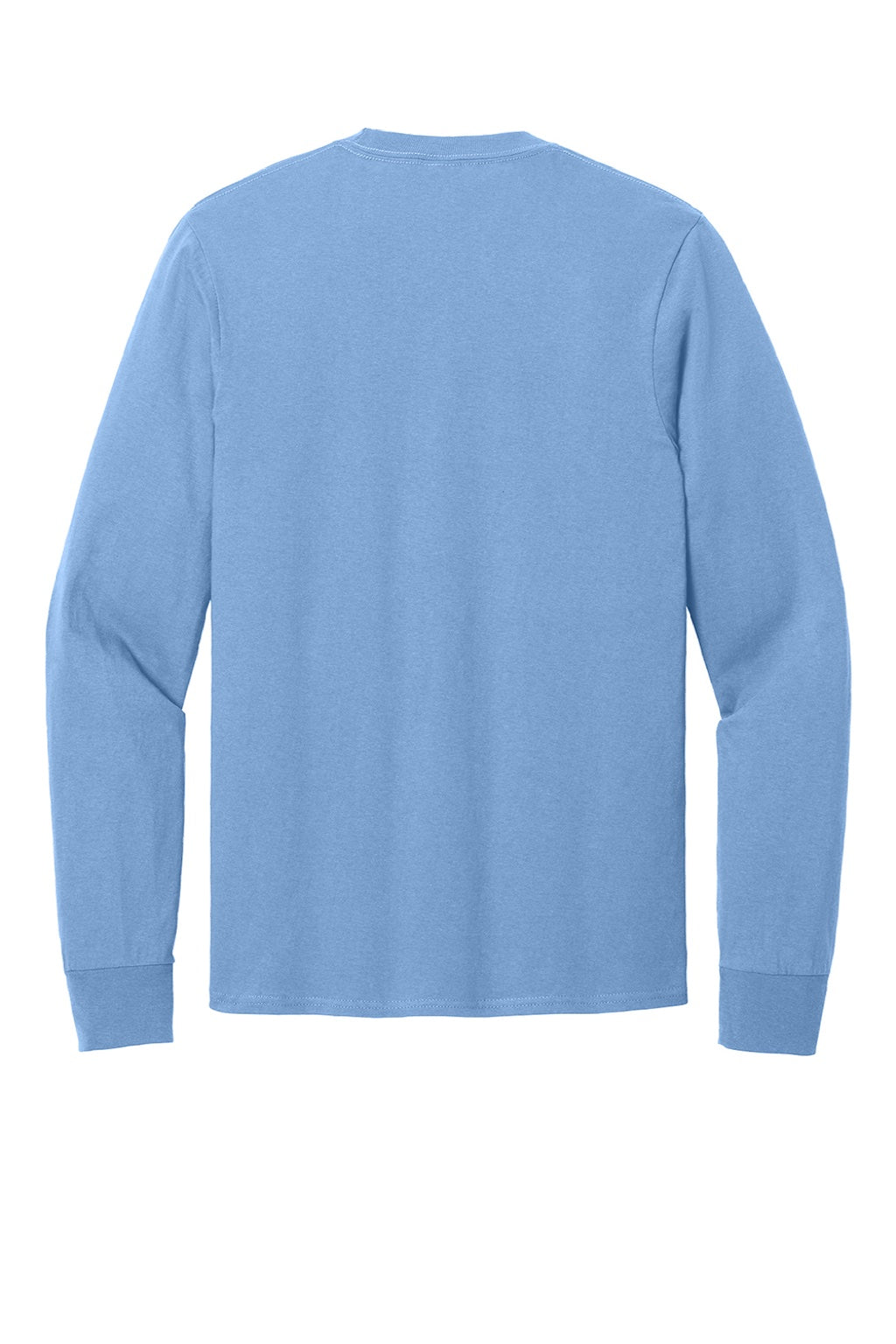Port & Company PC54LS Mens Core Long Sleeve Crewneck T-Shirt Carolina Blue Flat Back