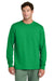 Port & Company PC54LS Mens Core Long Sleeve Crewneck T-Shirt Clover Green Model Front