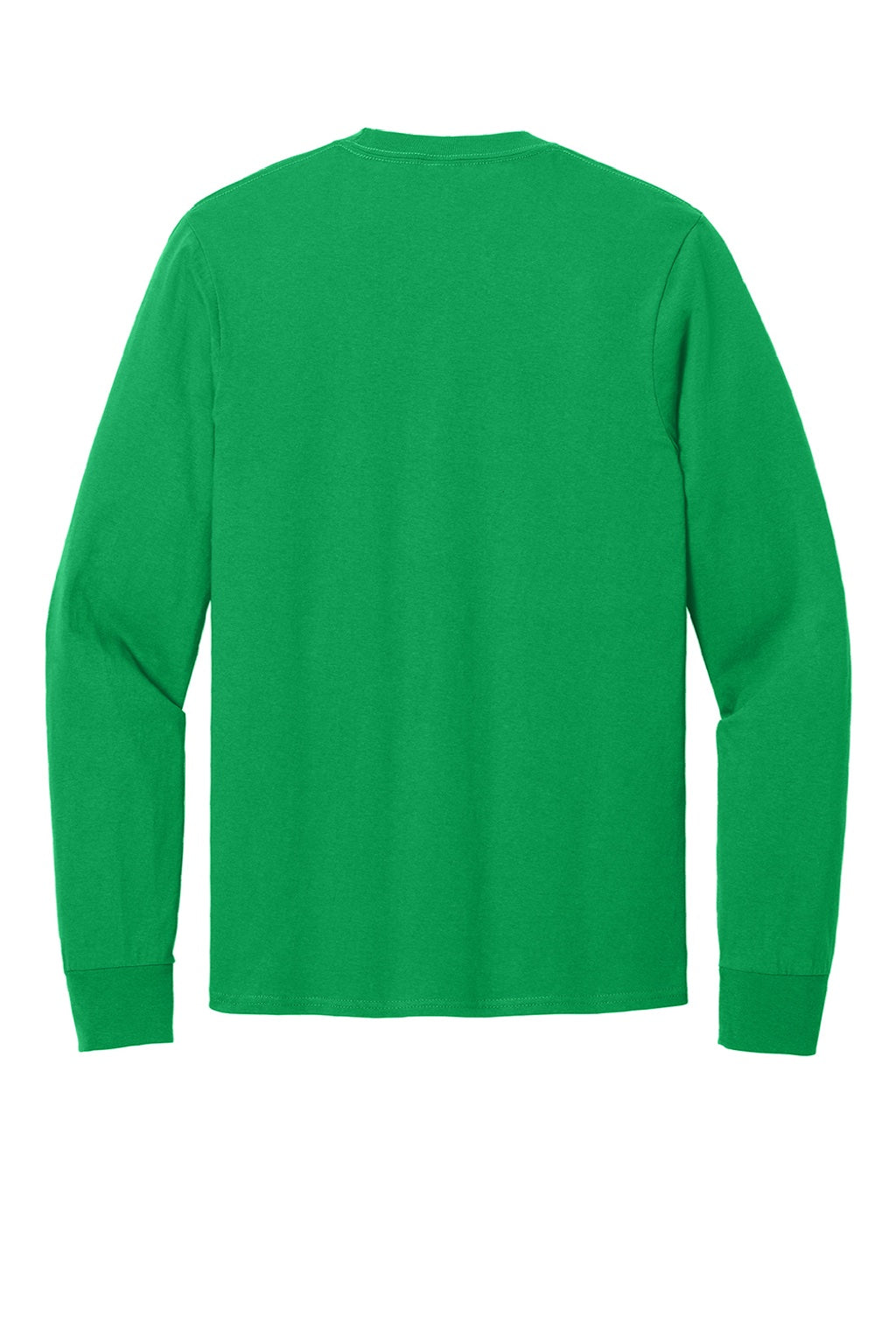 Port & Company PC54LS Mens Core Long Sleeve Crewneck T-Shirt Clover Green Flat Back