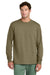 Port & Company PC54LS Mens Core Long Sleeve Crewneck T-Shirt Coyote Brown Model Front