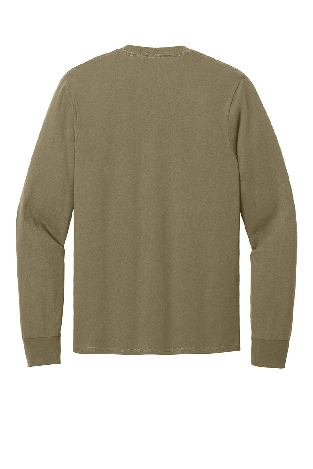Port & Company PC54LS Mens Core Long Sleeve Crewneck T-Shirt Coyote Brown Flat Back
