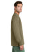 Port & Company PC54LS Mens Core Long Sleeve Crewneck T-Shirt Coyote Brown Model Side