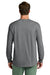 Port & Company PC54LS Mens Core Long Sleeve Crewneck T-Shirt Heather Graphite Grey Model Back