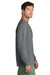 Port & Company PC54LS Mens Core Long Sleeve Crewneck T-Shirt Heather Graphite Grey Model Side