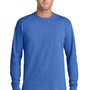 Port & Company Mens Core Long Sleeve Crewneck T-Shirt - Heather Royal Blue
