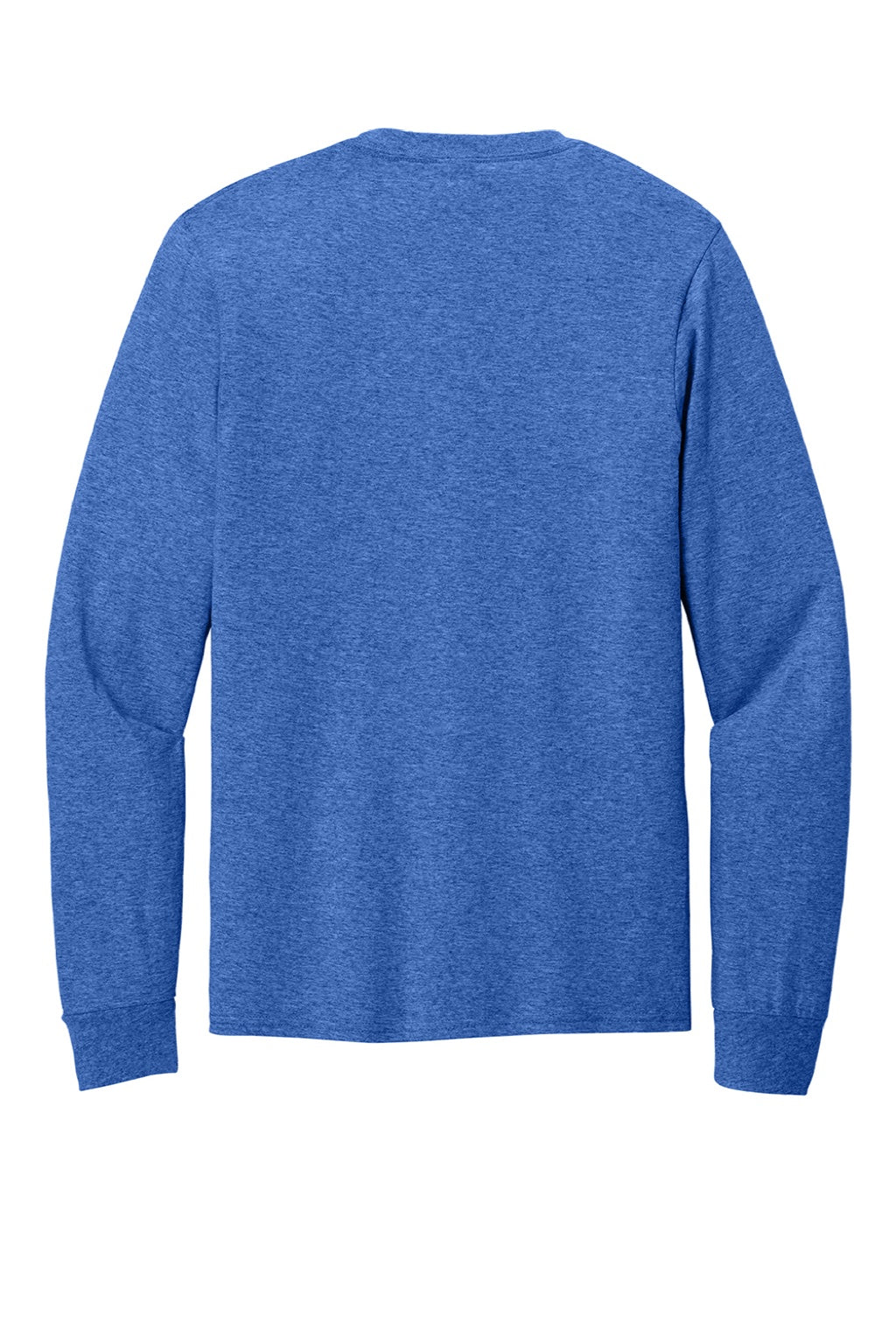 Port & Company PC54LS Mens Core Long Sleeve Crewneck T-Shirt Heather Royal Blue Flat Back