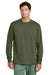 Port & Company PC54LS Mens Core Long Sleeve Crewneck T-Shirt Olive Drab Green Model Front