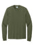 Port & Company PC54LS Mens Core Long Sleeve Crewneck T-Shirt Olive Drab Green Flat Front