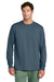 Port & Company PC54LS Mens Core Long Sleeve Crewneck T-Shirt Steel Blue Model Front