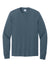 Port & Company PC54LS Mens Core Long Sleeve Crewneck T-Shirt Steel Blue Flat Front
