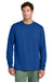 Port & Company PC54LS Mens Core Long Sleeve Crewneck T-Shirt True Royal Blue Model Front