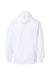 Badger 1454 Mens Performance Moisture Wicking Fleece Hooded Sweatshirt Hoodie w/ Pouch Pocket White Flat Back