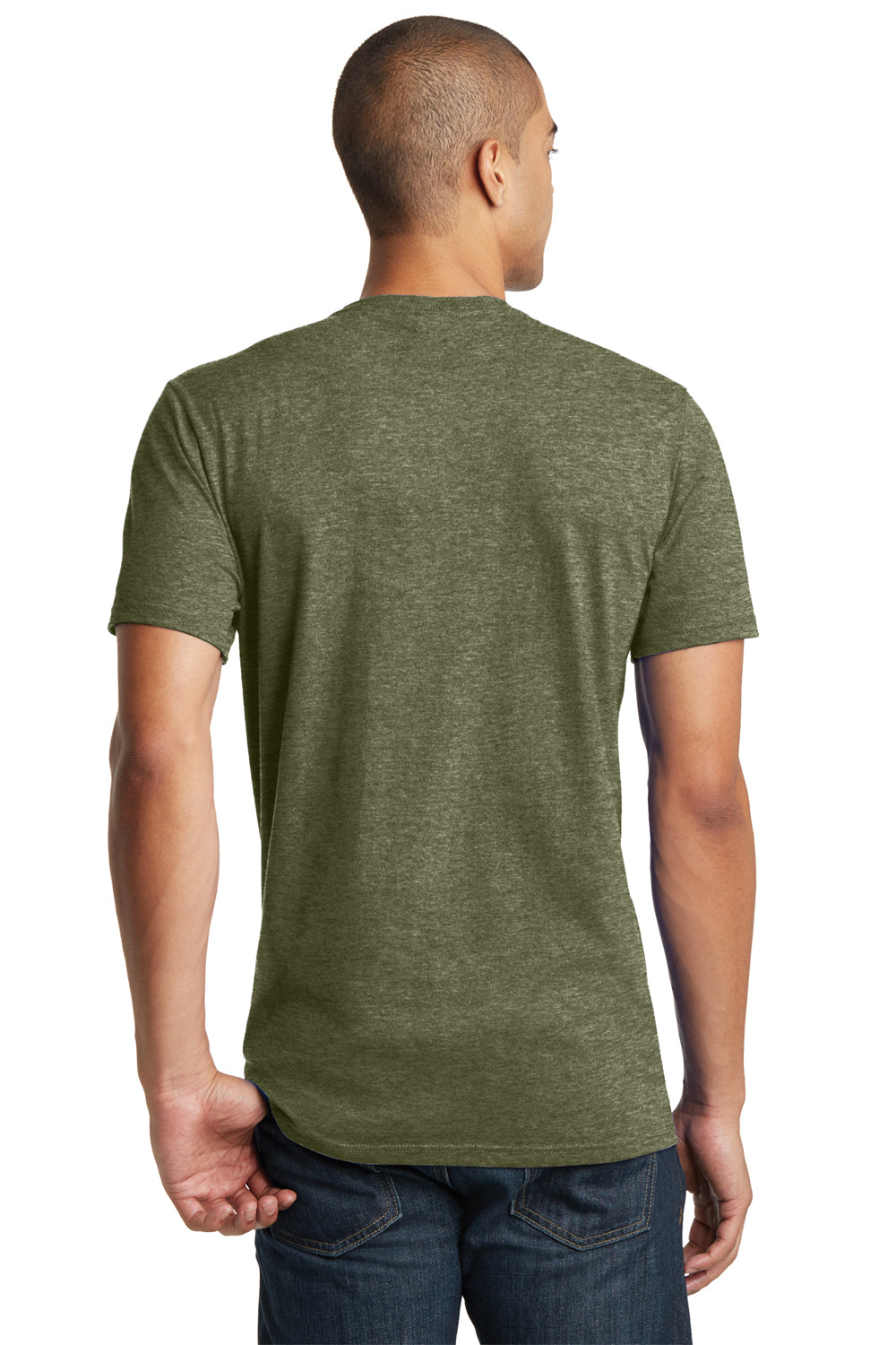 District DT5000 Mens The Concert Short Sleeve Crewneck T-Shirt Military Green Frost Model Back