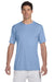 Hanes 4820 Mens Cool DRI Moisture Wicking Short Sleeve Crewneck T-Shirt Light Blue Model Front