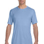 Hanes Mens Cool DRI Moisture Wicking Short Sleeve Crewneck T-Shirt - Light Blue