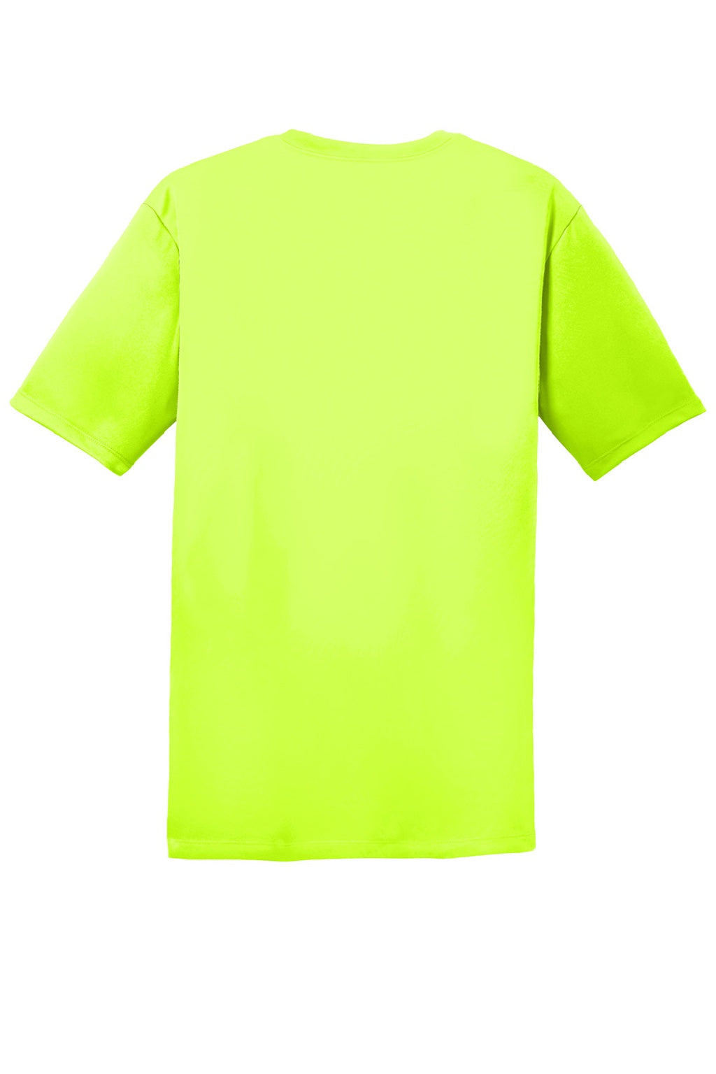 Hanes 4820 Mens Cool DRI Moisture Wicking Short Sleeve Crewneck T-Shirt Safety Green Flat Back
