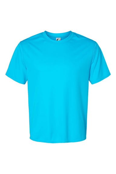 C2 Sport 5100 Mens Performance Moisture Wicking Short Sleeve Crewneck T-Shirt Electric Blue Flat Front