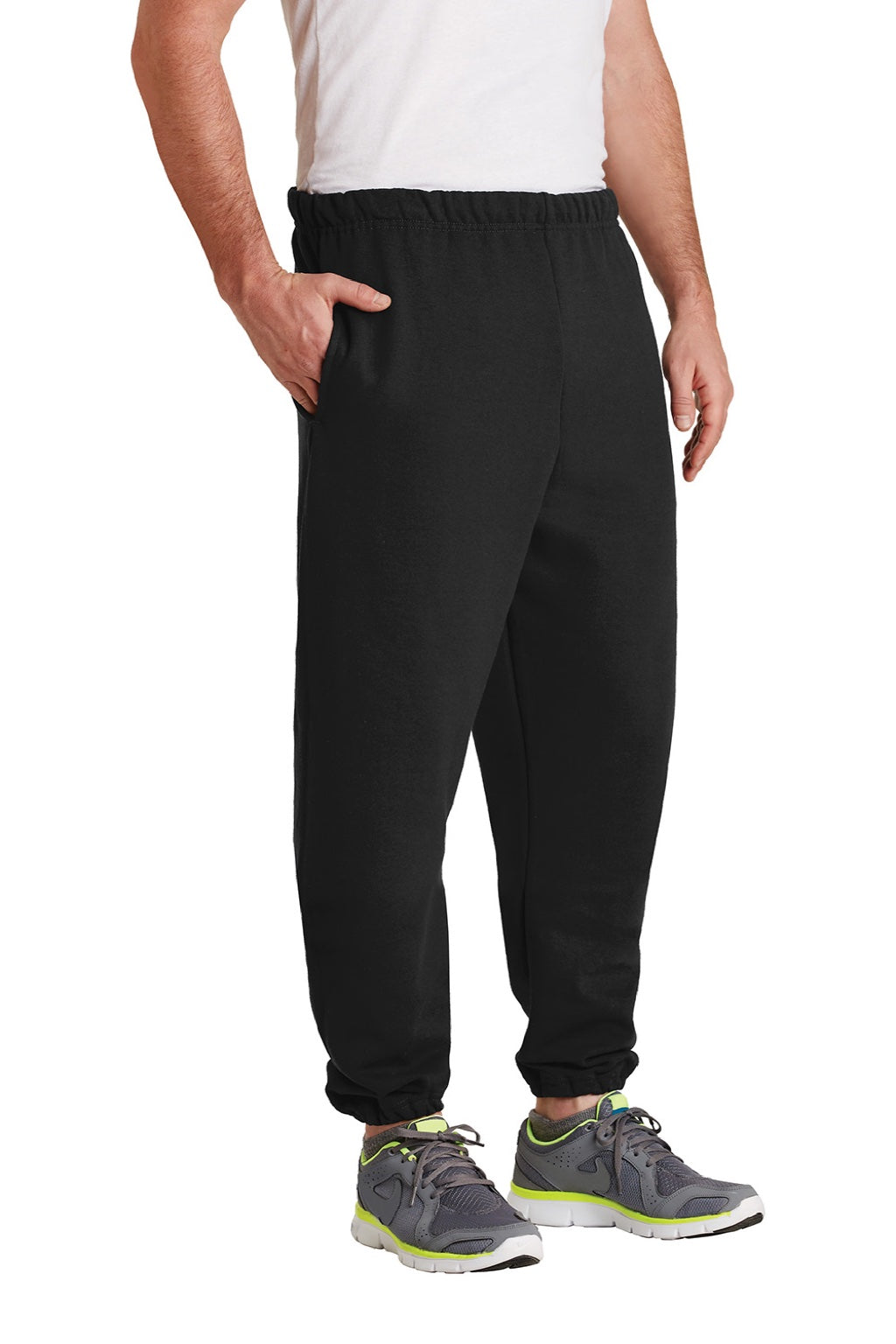 Jerzees 4850MP/4850MR Mens Super Sweats NuBlend Pill Resistant Fleece Sweatpants w/ Pockets Black Model 3q