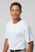 Alleson Athletic 7930 Mens B-Core Placket Short Sleeve Jersey White Model Side