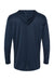 Badger 4105 Mens B-Core Moisture Wicking Long Sleeve Hooded T-Shirt Hoodie Navy Blue Flat Back