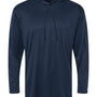 Badger Mens B-Core Moisture Wicking Long Sleeve Hooded T-Shirt Hoodie - Navy Blue - NEW