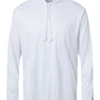 Badger Mens B-Core Moisture Wicking Long Sleeve Hooded T-Shirt Hoodie - White - NEW