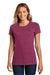 District DM104L Womens Perfect Weight Short Sleeve Crewneck T-Shirt Heather Loganberry Pink Model Front