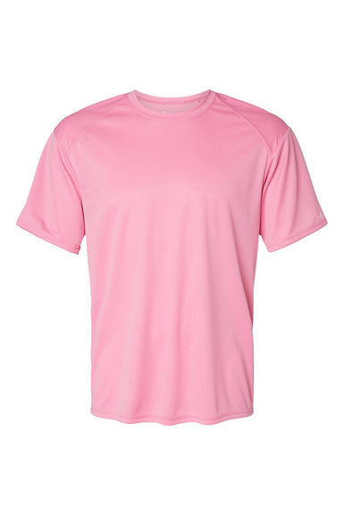 Badger 4120 Mens B-Core Moisture Wicking Short Sleeve Crewneck T-Shirt Pink Flat Front