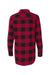 Burnside B5210/5210 Womens Boyfriend Flannel Long Sleeve Button Down Shirt w/ Double Pockets Red/Black Flat Back