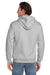 Jerzees 4997M/4997MR Mens Super Sweats NuBlend Pill Resistant Fleece Hooded Sweatshirt Hoodie w/ Pouch Pocket Ash Grey Model Back