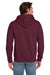 Jerzees 4997M/4997MR Mens Super Sweats NuBlend Pill Resistant Fleece Hooded Sweatshirt Hoodie w/ Pouch Pocket Maroon Model Back